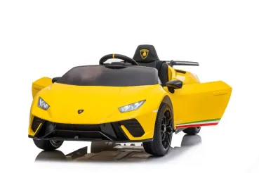 Elektro Kinderauto, Lamborghini Huracan, lizenziert, 12V Akku, 2 Motoren, 2,4Ghz Fernsteuerung, MP3, Ledersitz, EVA